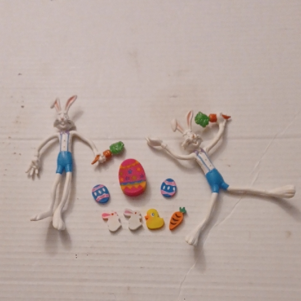 $4 Add-on Flexible Easter Bunny Toys (2) & Easter Erasers (7)